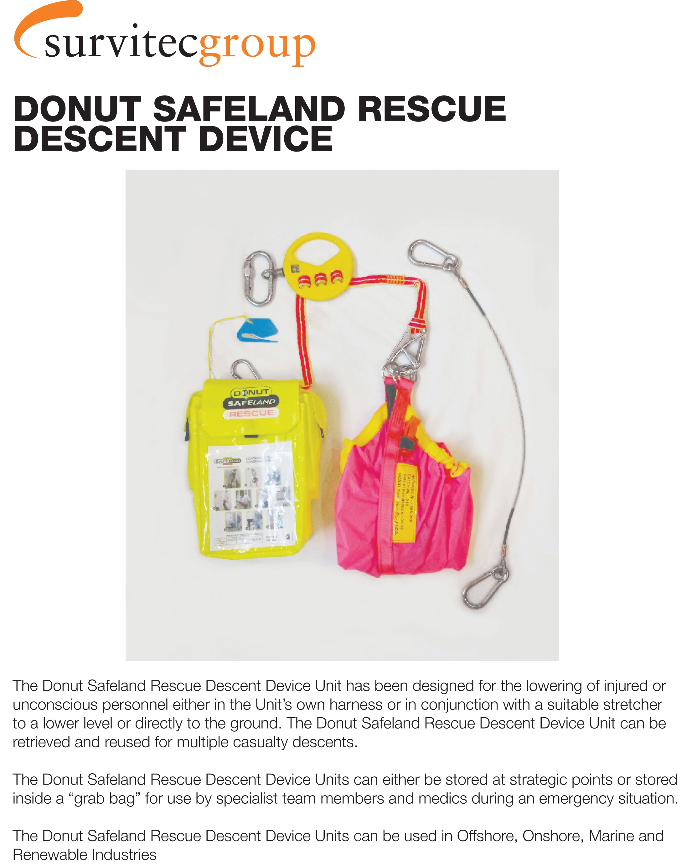 Survitec Donut Safeland Rescue Descent Device Data... Thumbnail