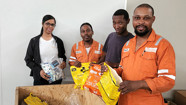 Survitec Durban colleagues donated useable items from expired first aid kits to schools, shelters and hospitals.jpg