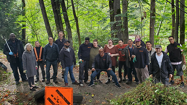 Survitec Vancouver- Invasive Ivy removal and garbage pickup in local trail.jpg