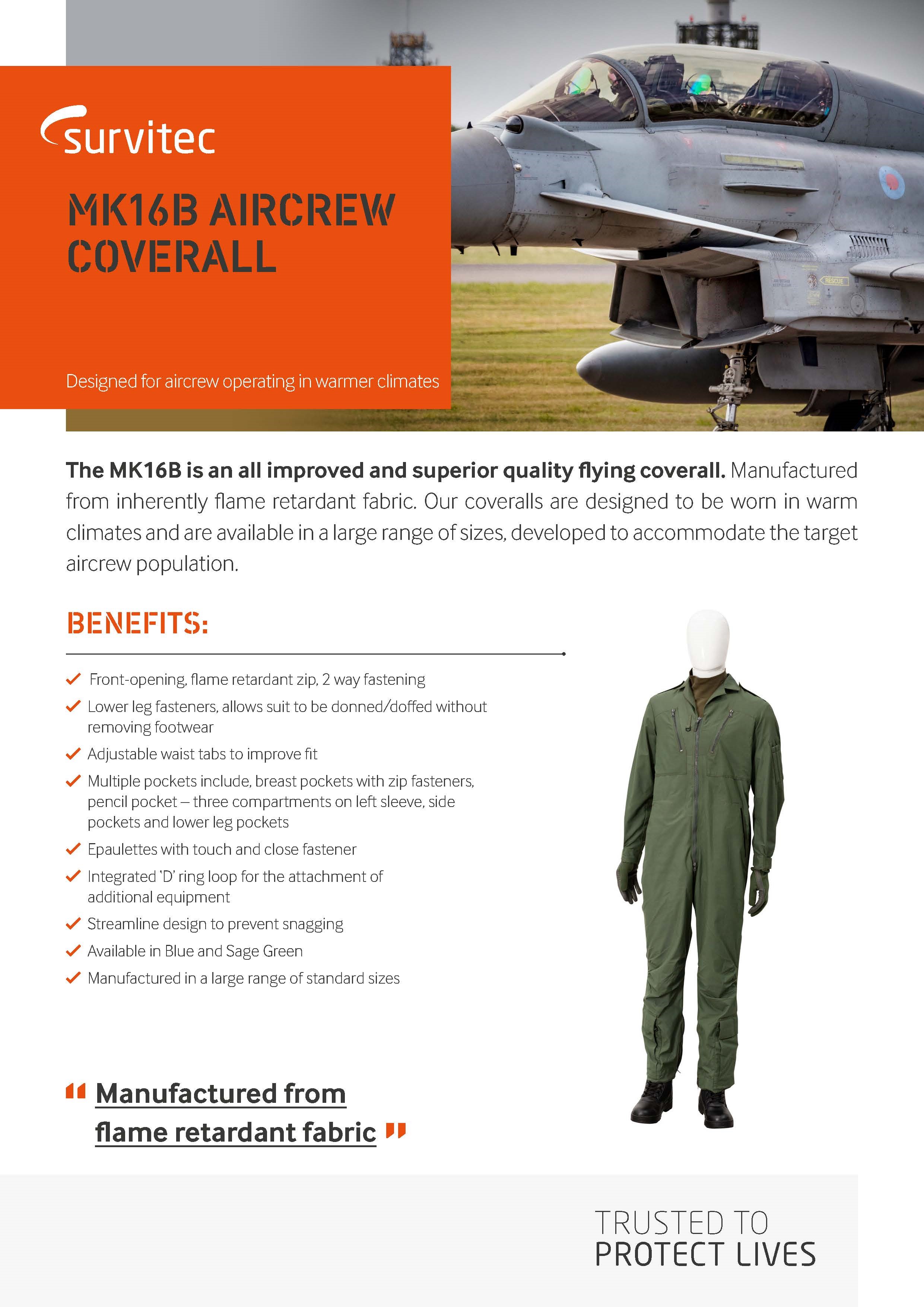 Survitec_MK16B Aircrew Coverall_Datasheet.pdf Thumbnail